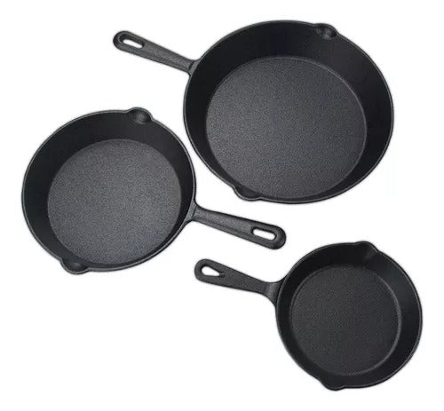 Juego de Sartenes de Hierro Fundido Pre-sazonadas: Cocina Saludable y Sabrosa Todos los Días